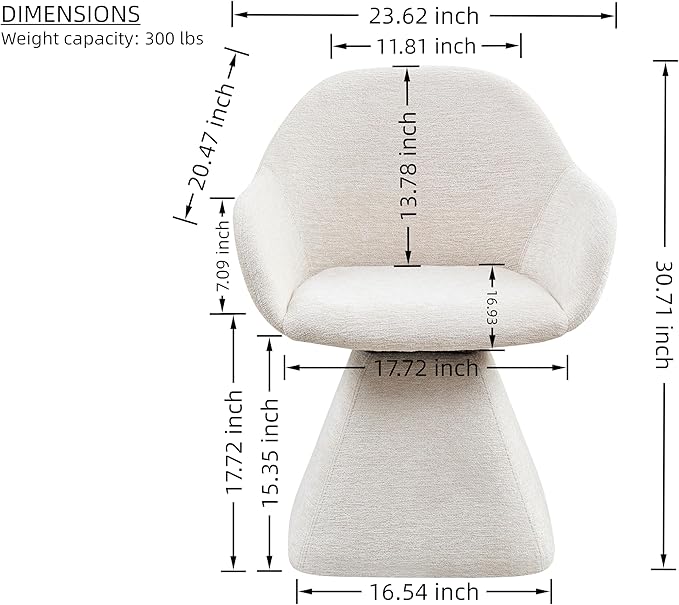 180° Swivel Dining Accent Chair, Barrel Upholstered Armchair with Solid Wood Base, Modern Beige Velvet Chair for Living Room, Bedroom, Office, Vanity Smooth 180° Swivel Mechanism – This swivel accen