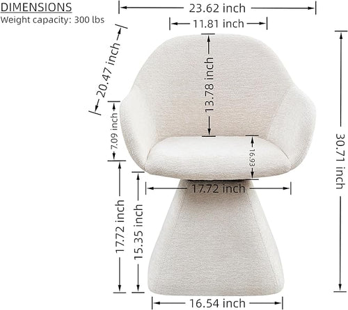 180° Swivel Dining Accent Chair, Barrel Upholstered Armchair with Solid Wood Base, Modern Beige Velvet Chair for Living Room, Bedroom, Office, Vanity Smooth 180° Swivel Mechanism – This swivel accen