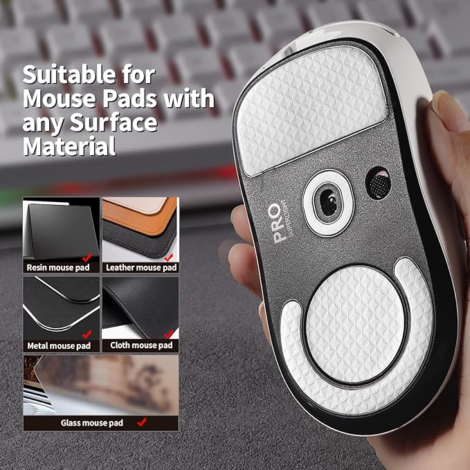 Smooth Sliding Mouse Skates for Logitech G Pro X Superlight Mouse Feet Replacement(PTFE,White) Rounded Edges Durable and Ultra-Smooth Gaming Mouse Glider for G Pro Superlight