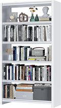 Bookshelf,5 Tier Bookshelves,69" Tall Metal White Bookcase,Install Simple Bookshelves for Bedroom, Living Room,Home Office/Library(White)