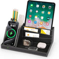 Fast Wireless Charging Station with Desk Organizer for iPhone 17/16/15/15 Pro/14/14 Pro Max/14 Pro/14 Plus/13/13 Pro Max/13 Pro/and iPhone 12/11 Series, Nightstand Desktop Organizer for Home Office