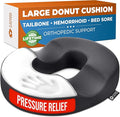 5 STARS UNITED Donut Pillow Hemorrhoid Tailbone Cushion – Large Cushion for Pain Relief – Coccyx, Prostate, Sciatica, Pelvic Floor, Pressure Sores, Pregnancy, Postpartum Recovery, Dark Gray