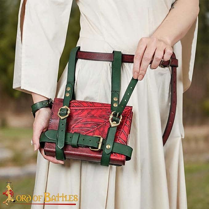 Lord of Battles Adventurer's Book or Diary Holder Handcrafted from Genuine Leather 13x18cm (Green)