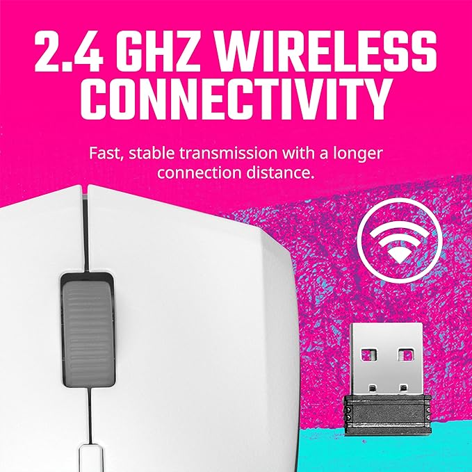 Cooler Master MM311 Wireless Gaming Mouse White, Adjustable 10,000 DPI, Palm|Claw Grip, 2.4GHz Wireless, PixArt Optical Sensor, PTFE Feet, RGB Lighting (MM-311-WWOW1)