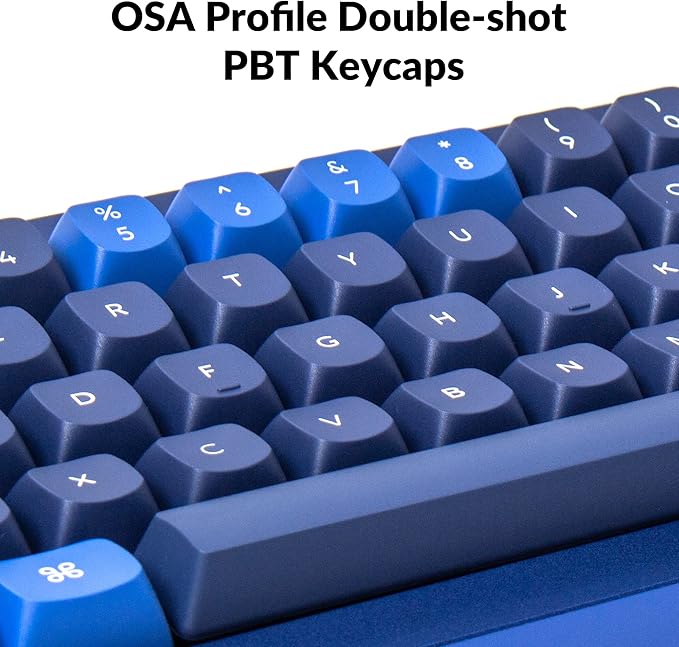 Keychron Q7 70% Layout Hot-Swappable RGB Wired Custom Mechanical Keyboard Compatible with Mac Windows Linux, QMK/VIA Programmable Macro Gateron G Pro Red Switch Double Gasket Kit Full Aluminum-Blue