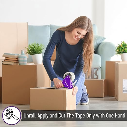 Mr. Pen- Heavy Duty Packing Tape Dispenser Gun, 2 Inch, 2 Pack with 2 Clear Tape Rolls, Handheld Tape Gun for Moving, Shipping, Sealing Boxes & Packaging