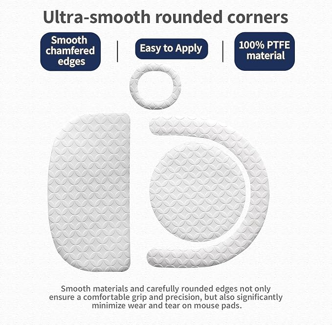 PTFE Mouse Skates for Logitech G PRO X Superlight 2 / G PRO X Superlight 2 SE/G PRO X2 Superstrike, Ultra-Smooth Rounded Edge Gaming Mouse Feet Replacement, White with Cleaning Tools