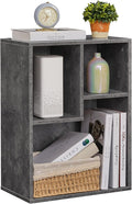 VECELO 3-Cube Small Bookshelf, Modern Bookcases with Shelves Height Up to 12.8 Inches, Suit for Common Size Textbook, Vertical or Horizontal, Cubby Storage Organizer,Grey