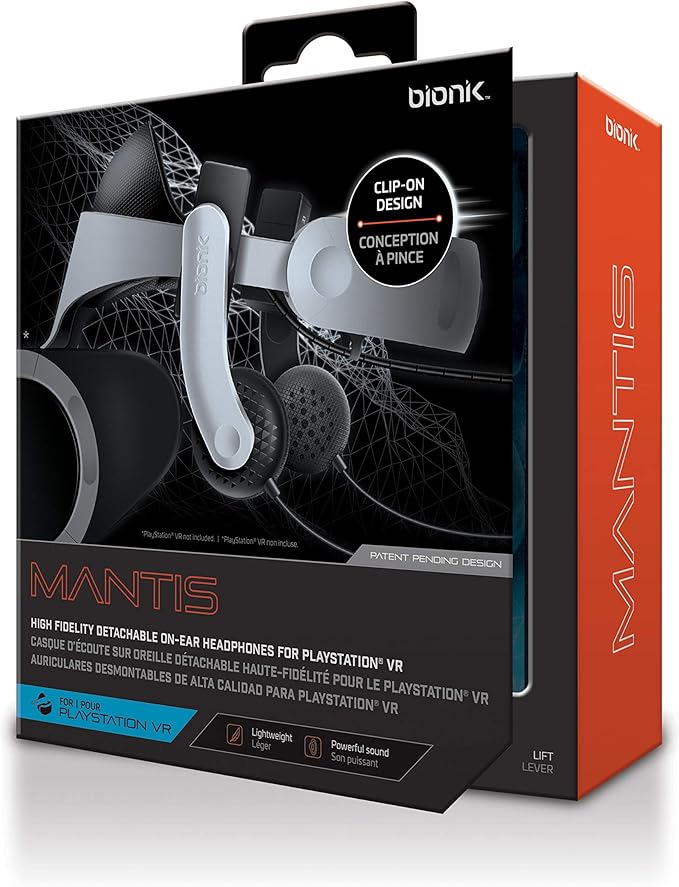 Bionik Mantis Attachable VR Headphones: Compatible with PlayStation VR, Adjustable Design, Connects Directly to PSVR, Hi-Fi Sound, Sleek Design, Easy Installation