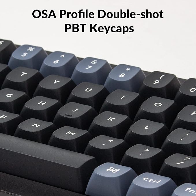 Keychron Q7 Wired Custom Mechanical Keyboard, 70% Layout QMK/VIA Programmable Macro with Hot-swappable Gateron G Pro Blue Switch Double Gasket Compatible with Mac Windows Linux (Black)