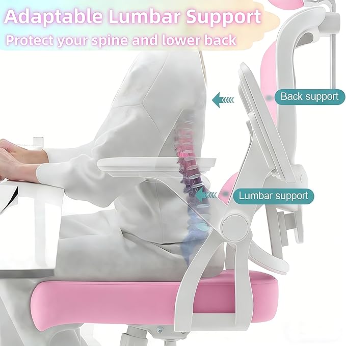 Ergonomic Office Chair - 350LB Comfy Desk Chairs with Adjustable Headrest and Lumbar Back Support, Mesh Computer Chairs with Wheels and Arms for Home Office, Study