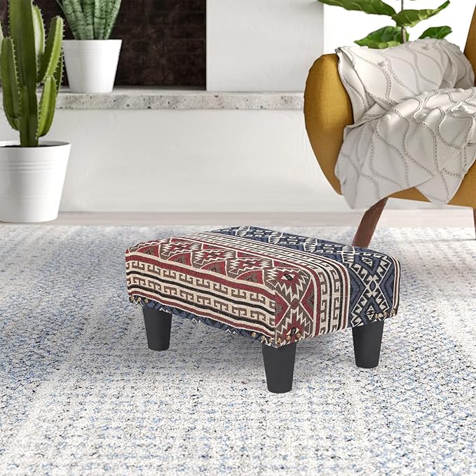Joveco Foot Rest for Under Desk Fabric with Sponge Stool for Home and Office (Bohemia)