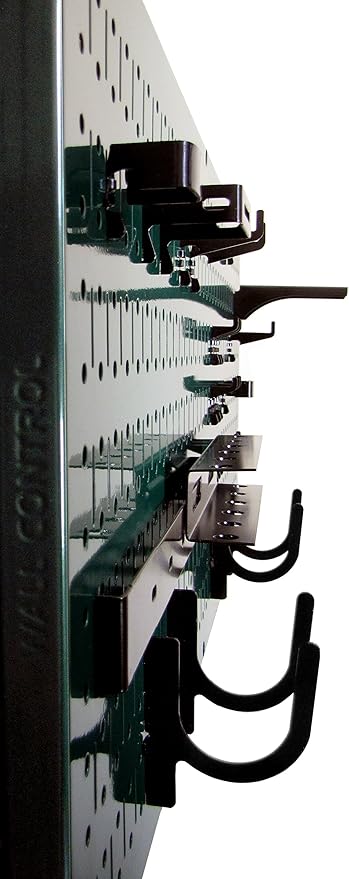 Wall Control Modular Pegboard Tool Organizer System - Wall-Mounted Metal Peg Board Tool Storage Unit for Wall Storage Tiling (Green Pegboard)