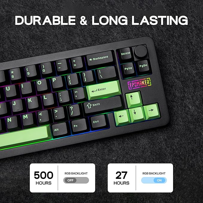 EPOMAKER Galaxy68 QMK/VIA Wireless Mechanical Keyboard, Anodized Aluminum, TOP/Gasket, 6000mAh, RGB Side/Backlight, 65% Gaming Keyboard with Hot-Swap Creamy Switch (Black, Wisteria Linear Switch)