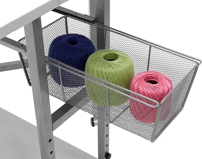Sew Ready Hobby and Cutting Table, Arts and Crafts Table with 2 Mesh Storage Drawers