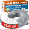 5 STARS UNITED Donut Pillow Hemorrhoid Tailbone Cushion – Large Cushion for Pain Relief – Coccyx, Prostate, Sciatica, Pelvic Floor, Pressure Sores, Pregnancy, Postpartum Recovery, Gray