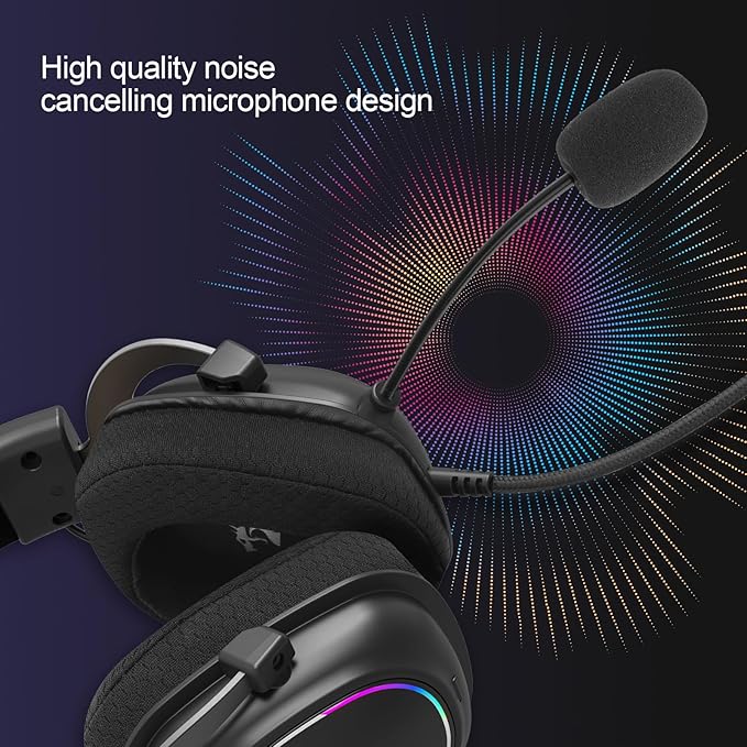 Redragon H510 AK RGB Wired Gaming Headset - 7.1 Surround Sound - 53MM Audio Drivers in Memory Foam Ear Pads w/Replaceable Shell- Multi Platforms Headphone - USB Powered for PC/PS4/NS
