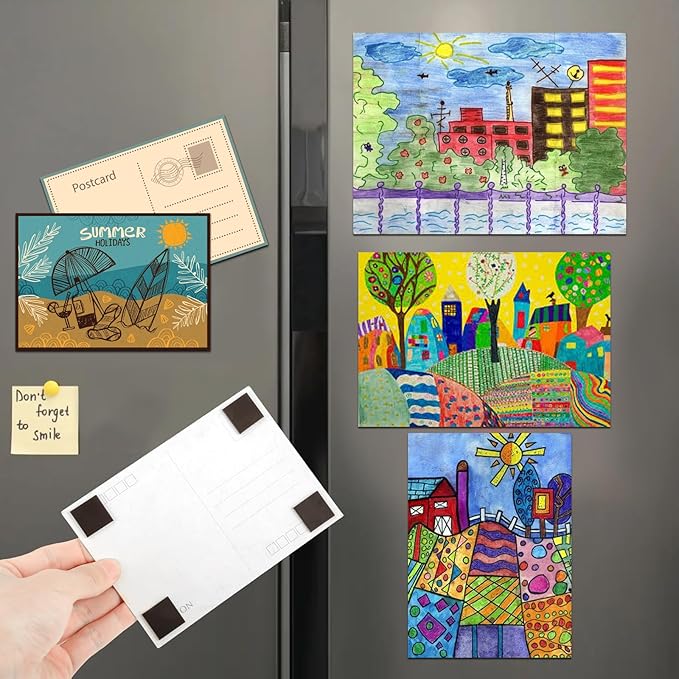 Magnetic Squares Pieces with Adhesive Backing(Each 3/4" x 3/4"),Self Sticky Magnets for Classroom Activities,Peel and Stick for Cards/Picture/Poster (40mil Magnet 384PCS)