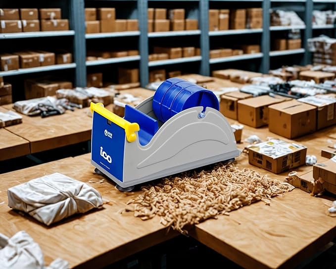 ICO by Excell Triple Premium Extra Wide Metal Multi-Rolls Desktop Tape Dispenser, ET-13371, 3 inch Wide, 3 inch Core