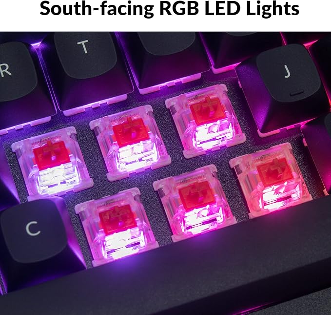 Keychron Q7 Wired Custom Mechanical Keyboard, 70% Layout QMK/VIA Programmable Macro with Hot-swappable Gateron G Pro Red Switch Double Gasket Compatible with Mac Windows Linux (Black)