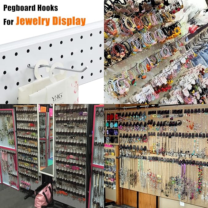 Scartink Pegboard Hooks Pegboard Accessories,4 inch,Pegboard Organizer Kit for Garage Organization,Tool Storage, 25 Pack