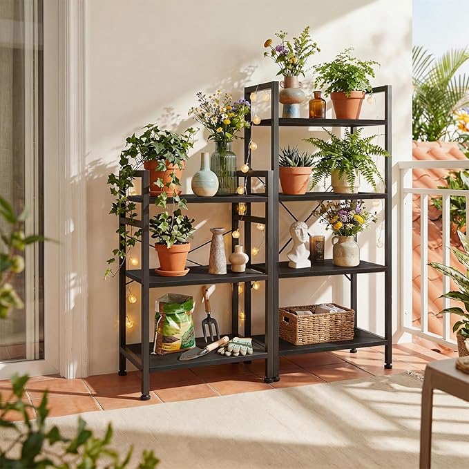 3 Tier Bookshelf, Free Standing Wooden Bookcase with Open Storage Shelves with Metal Frame, Sturdy Shelf Organization Display Rack for Living Room, Bedroom, Home Office, 27.6" Tall, Black