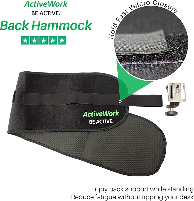 Back Hammock System – Lumbar Support Belt for Standing Desk Users- Ergonomic, Comfort, Lower Back Pain Relief, Anti-Fatigue - Home Office Accessories