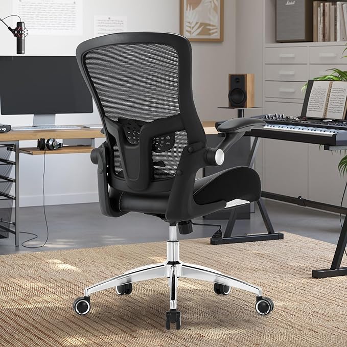 Big and Tall Office Chair 400lbs, Ergonomic Desk Chair with Wide 3D Modeling Foam Seat Cushion Heavy Duty Computer Chair with Adjustable Lumbar Support & Arms, Mesh Executive Chair for Home Office