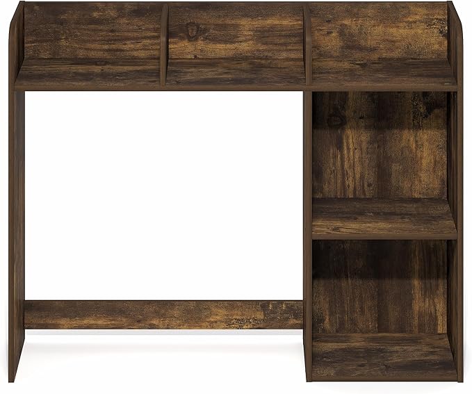 Furinno Classic Desk Shelf, 5-Shelf Desktop Hutch, Book Shelf, 3-Tier Desk Organzier, for Office Supplies, Office Desk Accessories, for Home Office, College, Dorm, Amber Pine