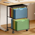 Sbanmao Letter/Legal Rolling File Cart with 2 Storage Drawers, Under Desk Storage, Vertical Filing Cabinet for Home Office, Hanging File Folders Organizer, Mobile Utility Cart Printer Stand, Black
