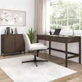 Bush Home 54-Inch Writing Desk with 2 Door Low Storage Cabinet, Computer Study Laptop Table Workstation, Drawers and Adjustable Shelves, Home Office Furniture Set, Avery Collection, Chocolate Birch