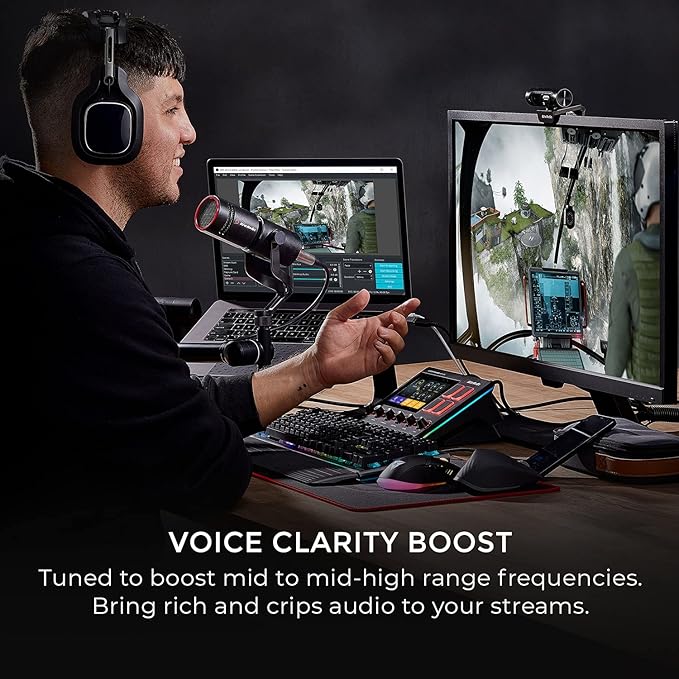 AVerMedia Live Streamer MIC 330 - Creators Cardioid Dynamic XLR Microphone for Live Streaming and Podcasting (AM330) ,Black