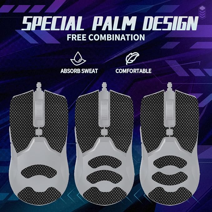 TALONGAMES Mouse Anti Slip Grip Tape Compatible with Razer Viper Mini Gaming Mouse, Palm Sweat Absorption, Thin 0.5mm, Cut to Fit, Easy to Apply, Mouse Skin
