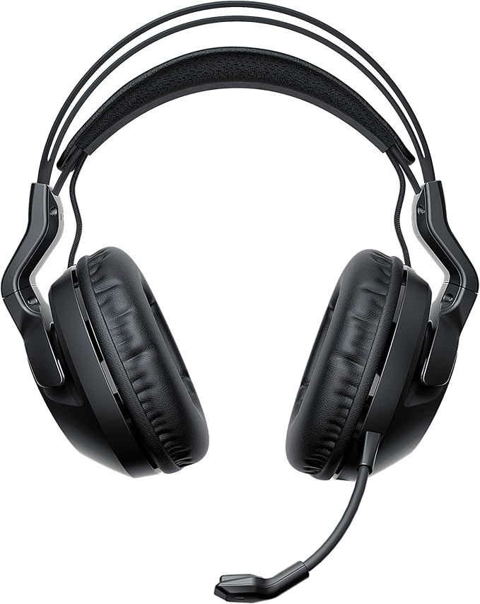 ROCCAT Elo 7.1 Air PC Wireless Gaming Headset, Surround Sound Headphones with Detachable Noise Cancelling Microphone, 50mm Drivers, 24 Hr Battery Life, RGB Lighting, Black