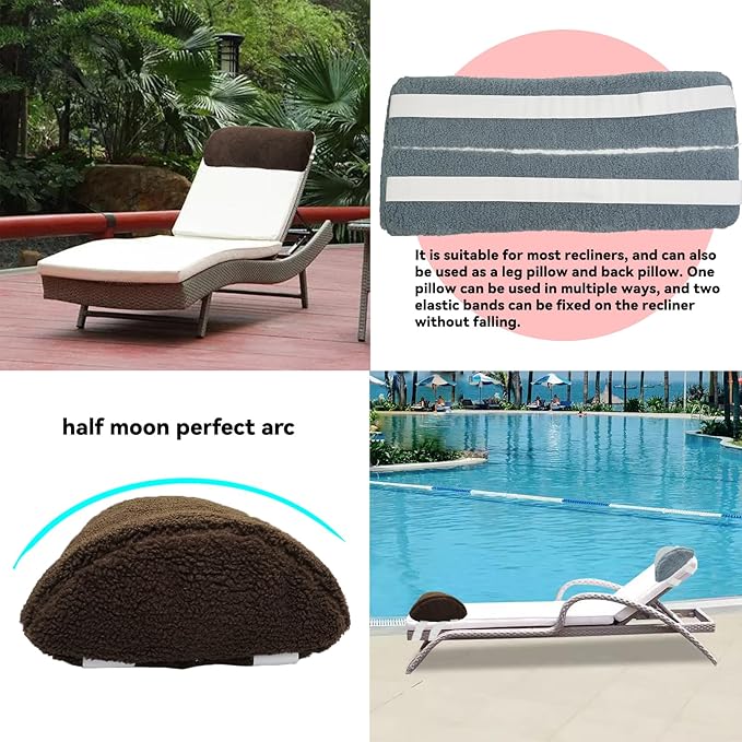 S-SNAIL-OO Recliner Leg Rest Cushion Sofa Footrest Pillow (23 x 10 x 2 in) Multi Purpose Half Moon Foot Pillow Under Knee Pillow for Leg, Neck, Waist, Ankle Support (2Pcs, Blue)
