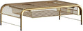 Martha Stewart Ryder Gold Mesh Metal Desktop Monitor Stand Riser with Organizer Drawer and Side Storage