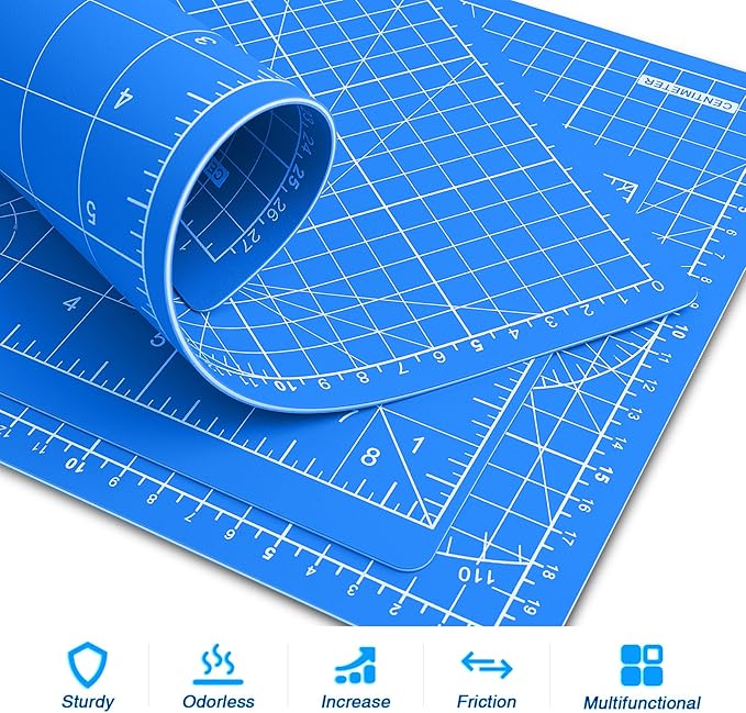DIYSELF Cutting Mat 8in×6in, Self Healing Cutting Mat, A5 Rotary Cutting Mats for Crafts Sewing Hobby Fabric Project, 5-Ply Craft Cutting Board Double Sided, Craft Mat, Matting & Mounting Materials