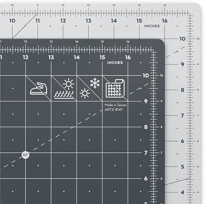 Arteza Self Healing Rotary Cutting Mat, 12"x18" with Grid & Non Slip Surface for Fabric, Paper, Vinyl, Plastic, Eco Friendly, Durable & Flexible, Great for Crafts, Quilting, Sewing, Scrapbooking