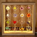 SMUK Resin Dried Flower LED Aesthetic Desk Lamp, Unique 3 Way Dimmable Natural Pressed Flower Table Lamp with Wooden Frame for Desk, Table, Nightstand, Bedroom, Living Room, Office
