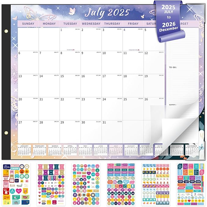 Ospelelf Desk Calendar 2026 Large 22"x17" Monthly Family Planner Pad with Protective Cover 18 Months Use From Now to December 2026 Diversified