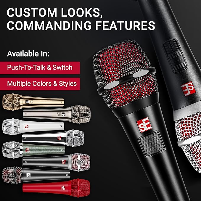 SE ELECTRONICS V7 Dynamic Microphone for Singing, Speech & Studio Recording - XLR Handheld Professional Microphone with Supercardioid Aluminum Voice Coil for Huge Gain Before Feedback - White