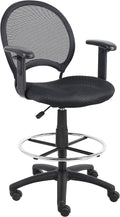 Boss Office Mesh Drafting Stool W/Adjustable Arms (B16216)