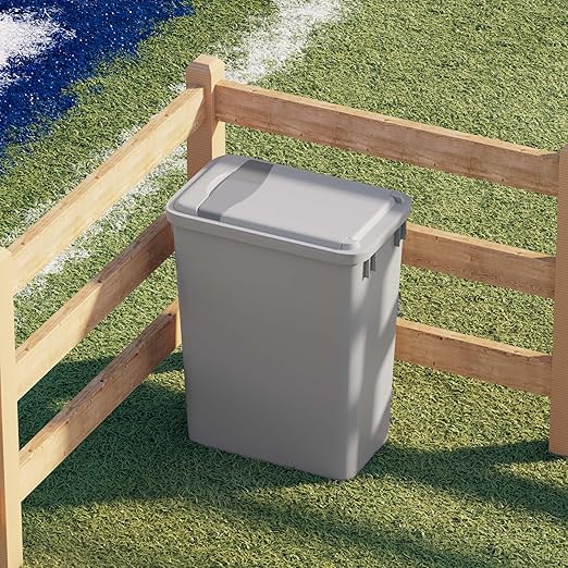 Dowell 2 Pack 35Qt Wastebasket Trash Container, 9Gal, Plastic, Stackable, for Kitchen/Bathroom/Office, Fits Under Sink/Desk - Grey (2Pack, 35 QT)
