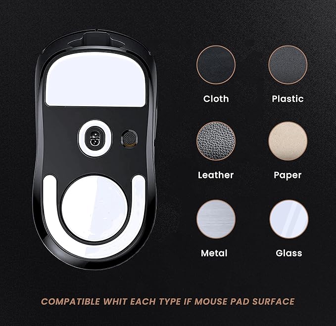 SmoothGlide PTFE Rounded Replacement Mouse Skates Feet for G Pro X 2 Logitech Superlight GPX 2, Ultra-Smooth and Durable, 3M Adhesive, Gaming Mouse White