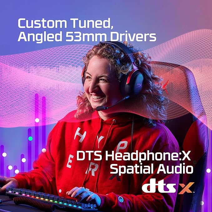 HyperX Cloud III 3.5mm Wired Gaming Headsets with Mic Noise Cancelling DTS Headphone:X Memory Foam 53mm Drivers Aluminum Frame for PC PS4 PS5 Xbox Nintendo Mac Mobile Gaming Headphones (Renewed)