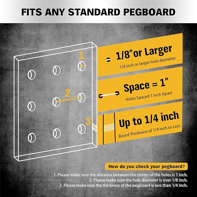 ELEAD Pegboard Bins Organizer Set 12-Pack - Durable Storage Tray for Screws, Nuts, Bolts, Hardware, Crafts, Accessories | Fits Standard Pegboards | 16 Labels for Garage Workshop Craft Room