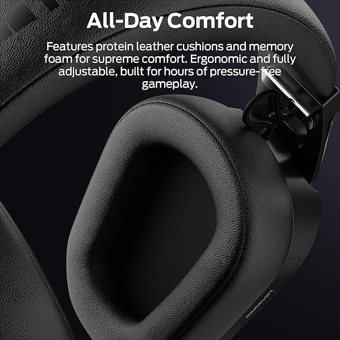 Monster Mission ANC200 Gaming Headset, 2.4GHz/Bluetooth Gaming Headphones with Active Noise Cancellation, 7.1 Virtual Surround Sound, Stealth Retractable Mic, 70H Battery, for PS5, PS4, PC, Switch