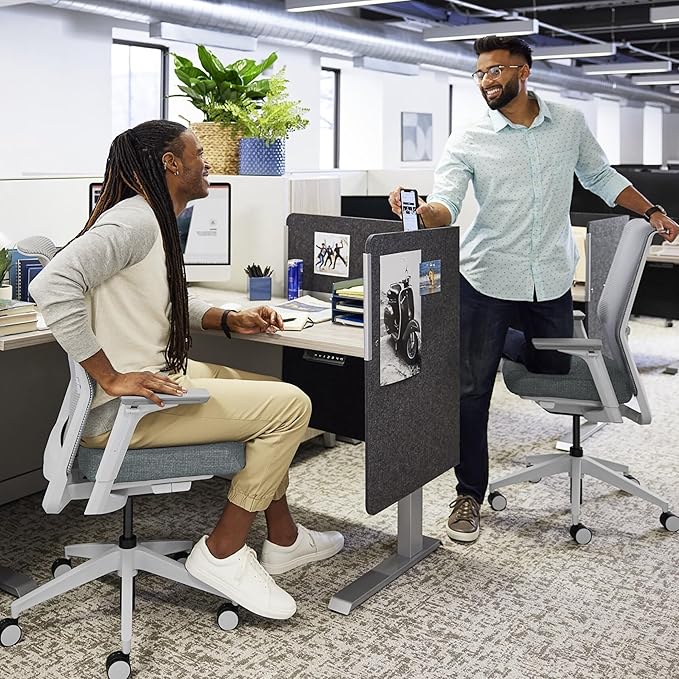 HON Cipher Mesh Back Task Chair, Height-Adjustable Arms, Titanium, Aspen Fabric, Mesh Office Chair with Lumbar Support, Salt Accent, Salt Frame