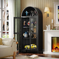 VEXPOR 73" Tall Arched Display Cabinet with Glass Doors, Metal Arched Curio Cabinet with Lock for Living Room, Home Office, Assembly Required