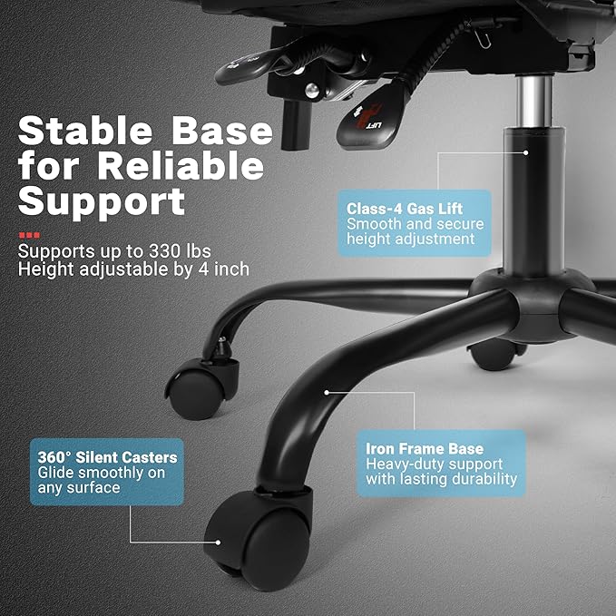 Gaming Chair,Height Adjustable Chair with 360°Office Desk Chair,Heavy Duty 330lbs Video Game Chair for Adults